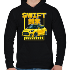 PRINTFASHION Suzuki swift - Férfi kapucnis pulóver - Fekete