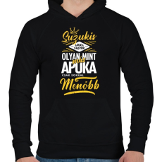 PRINTFASHION Suzukis apuka - Férfi kapucnis pulóver - Fekete