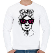 PRINTFASHION Swag 4 - Férfi pulóver - Fehér férfi pulóver, kardigán