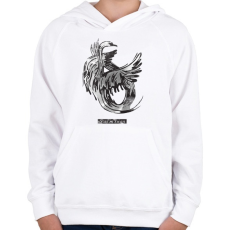 PRINTFASHION Swan - Gyerek kapucnis pulóver - Fehér