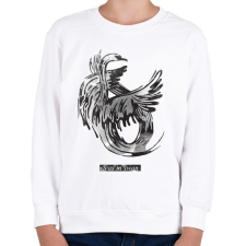 PRINTFASHION Swan - Gyerek pulóver - Fehér gyerek pulóver, kardigán