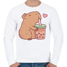 PRINTFASHION Sweet bubble tea - Férfi pulóver - Fehér férfi pulóver, kardigán