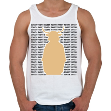 PRINTFASHION Sweet Tooth - Szöveges - Férfi atléta - Fehér