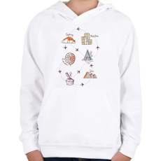 PRINTFASHION Sweet travel - Gyerek kapucnis pulóver - Fehér