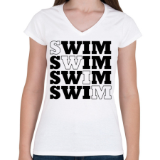 PRINTFASHION Swim - Női V-nyakú póló - Fehér női póló