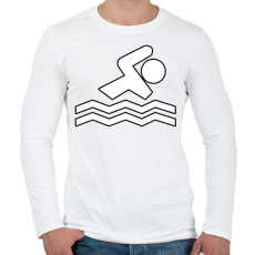 PRINTFASHION Swimmer - Férfi hosszú ujjú póló - Fehér