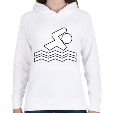 PRINTFASHION Swimmer - Női kapucnis pulóver - Fehér női pulóver, kardigán