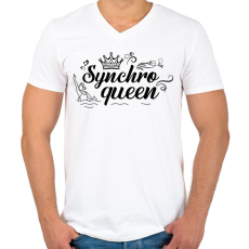 PRINTFASHION Synchro queen - Férfi V-nyakú póló - Fehér