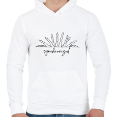 PRINTFASHION Synchronized - Férfi kapucnis pulóver - Fehér