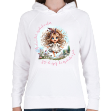 PRINTFASHION Szabad élet, szabad madár... - Női kapucnis pulóver - Fehér női pulóver, kardigán