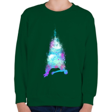 PRINTFASHION Szabadesés - Gyerek pulóver - Sötétzöld gyerek pulóver, kardigán
