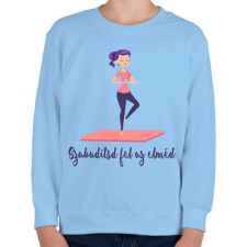 PRINTFASHION Szabadítsd fel az elméd - Gyerek pulóver - Világoskék gyerek pulóver, kardigán