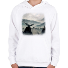PRINTFASHION Szabadság - Gyerek kapucnis pulóver - Fehér