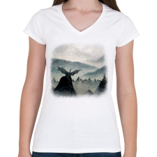 PRINTFASHION Szabadság - Női V-nyakú póló - Fehér női póló