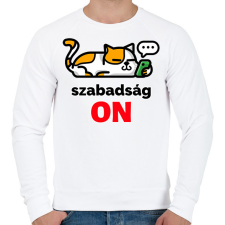 PRINTFASHION Szabadság On - Férfi pulóver - Fehér férfi pulóver, kardigán