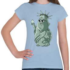 PRINTFASHION Szabadság-szobor - Női póló - Világoskék