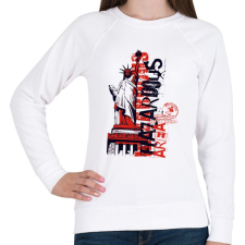 PRINTFASHION Szabadság-szobor - Női pulóver - Fehér női pulóver, kardigán