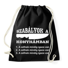 PRINTFASHION Szabályok a konyhámban - Sportzsák, Tornazsák - Fekete tornazsák