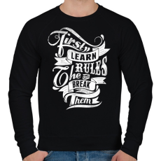 PRINTFASHION Szabályok - Férfi pulóver - Fekete