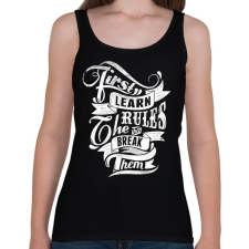 PRINTFASHION Szabályok - Női atléta - Fekete női trikó