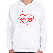 PRINTFASHION Szabina - Gyerek kapucnis pulóver - Fehér gyerek pulóver, kardigán