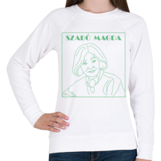 PRINTFASHION Szabó Magda - Női pulóver - Fehér