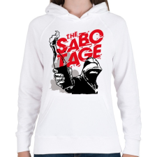 PRINTFASHION Szabotázs - Női kapucnis pulóver - Fehér női pulóver, kardigán
