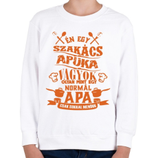 PRINTFASHION Szakács apuka - Gyerek pulóver - Fehér