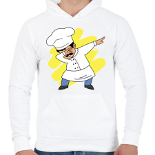 PRINTFASHION Szakács dab - Férfi kapucnis pulóver - Fehér férfi pulóver, kardigán