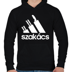 PRINTFASHION Szakács - Férfi kapucnis pulóver - Fekete