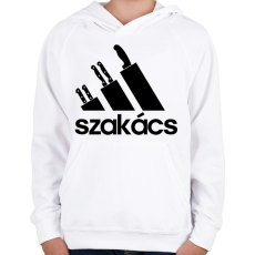 PRINTFASHION Szakács - Gyerek kapucnis pulóver - Fehér