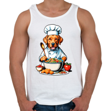 PRINTFASHION Szakács kutya - Férfi atléta - Fehér atléta, trikó
