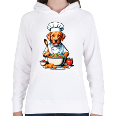 PRINTFASHION Szakács kutya - Női kapucnis pulóver - Fehér