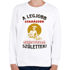 PRINTFASHION Szakács szülinapja augusztus - Gyerek pulóver - Fehér gyerek pulóver, kardigán