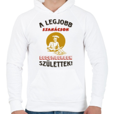 PRINTFASHION Szakács szülinapja december - Férfi kapucnis pulóver - Fehér férfi pulóver, kardigán