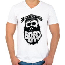 PRINTFASHION Szakáll biznisz - Férfi V-nyakú póló - Fehér férfi póló