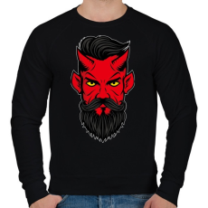 PRINTFASHION szakáll-sátáni erő - Férfi pulóver - Fekete