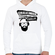 PRINTFASHION szakáll-szakállas emberek.... - Férfi kapucnis pulóver - Fehér