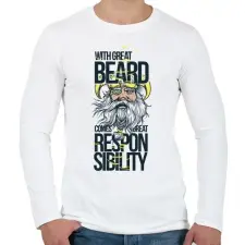 PRINTFASHION Szakállas Férfi - Férfi hosszú ujjú póló - Fehér férfi póló