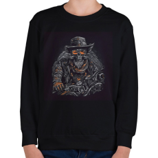 PRINTFASHION Szakállas motoros - Gyerek pulóver - Fekete
