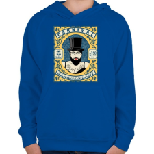 PRINTFASHION Szakállas nő - Gyerek kapucnis pulóver - Királykék gyerek pulóver, kardigán