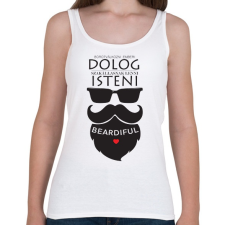 PRINTFASHION Szakállasnak lenni Isteni! - Női atléta - Fehér női trikó