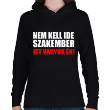 PRINTFASHION Szakember (3) - Női kapucnis pulóver - Fekete női pulóver, kardigán