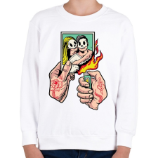 PRINTFASHION Szakítás - Gyerek pulóver - Fehér gyerek pulóver, kardigán