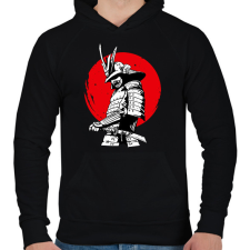 PRINTFASHION Szamuráj  - Férfi kapucnis pulóver - Fekete férfi pulóver, kardigán