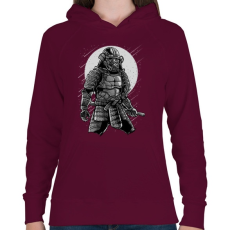 PRINTFASHION Szamuráj galaxis - Női kapucnis pulóver - Bordó