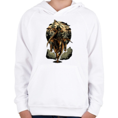 PRINTFASHION Szamuráj - Gyerek kapucnis pulóver - Fehér