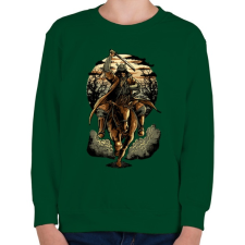 PRINTFASHION Szamuráj - Gyerek pulóver - Sötétzöld gyerek pulóver, kardigán
