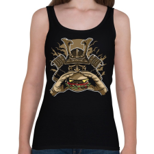 PRINTFASHION Szamuráj hamburger - Női atléta - Fekete női trikó