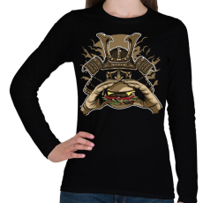 PRINTFASHION Szamuráj hamburger - Női hosszú ujjú póló - Fekete